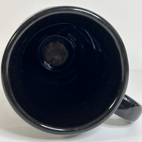 Longaberger Woven Traditions Black Pedestal Mug USA Vitrified Pottery 12oz - Picture 5 of 5